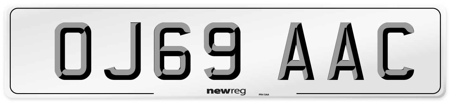 OJ69 AAC Number Plate from New Reg
